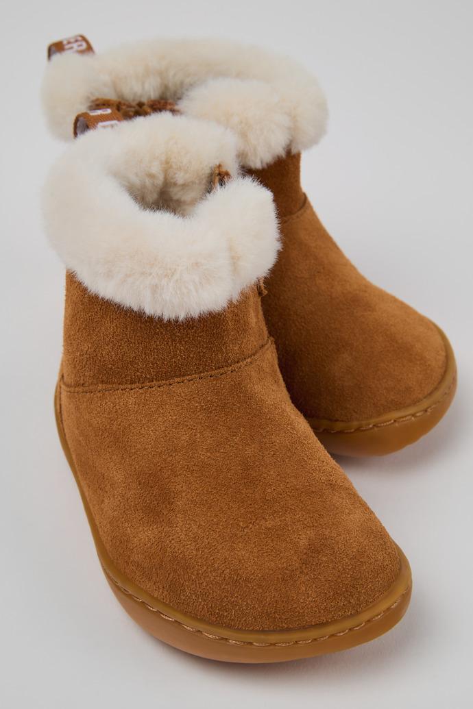 Peu Brown Nubuck Ankle Boots for Kids. by CAMPER