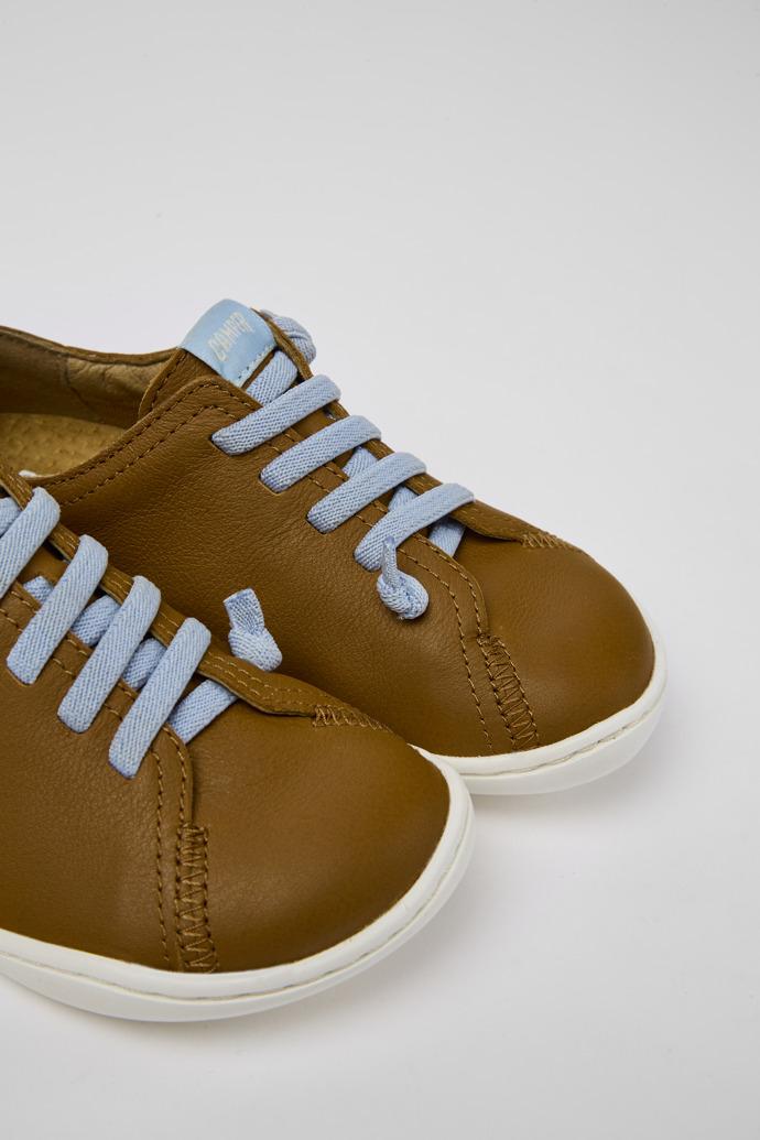 Peu Brown leather shoes for kids by CAMPER