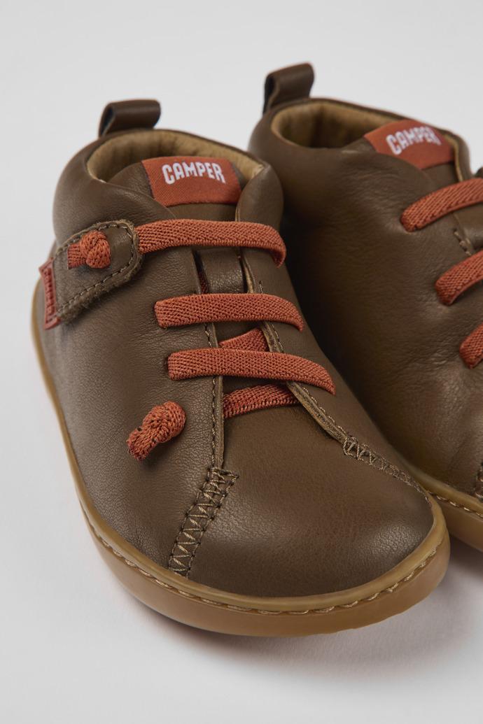 Peu Brown leather shoes for kids by CAMPER