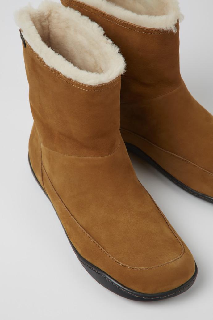 Peu Brown nubuck ankle boots for women by CAMPER