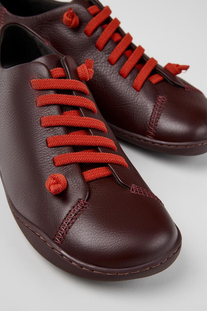 Peu Burgundy Leather Shoes for Women. by CAMPER