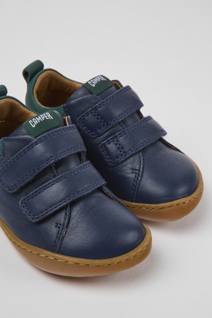 Peu Dark blue leather shoes for kids by CAMPER