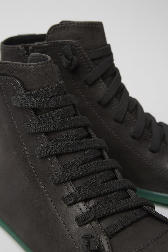 Peu Gray leather ankle boots for women by CAMPER