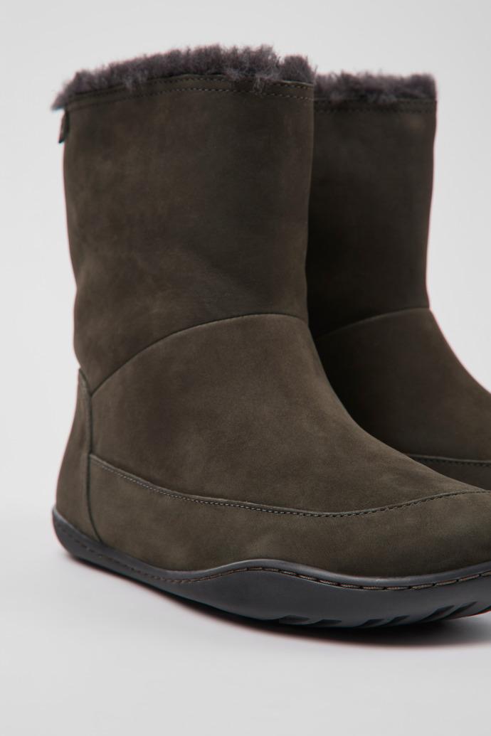 Peu Gray nubuck boots for women by CAMPER