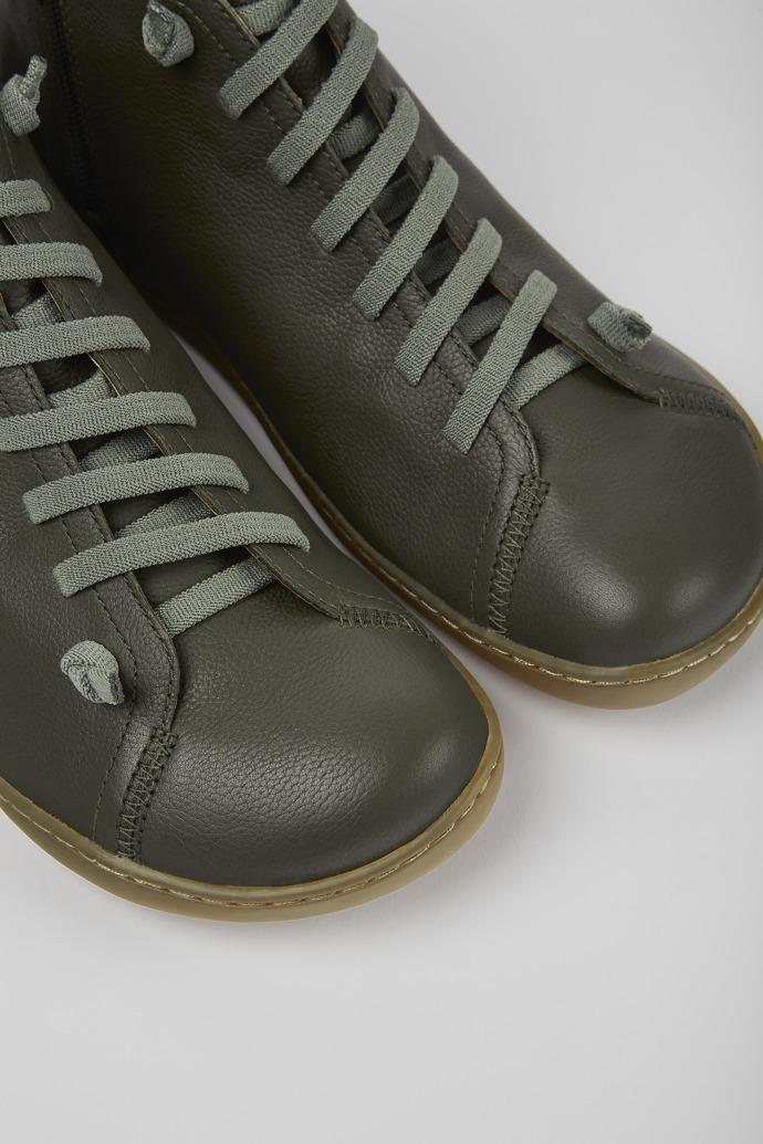 Peu Green-gray leather ankle boots for men by CAMPER