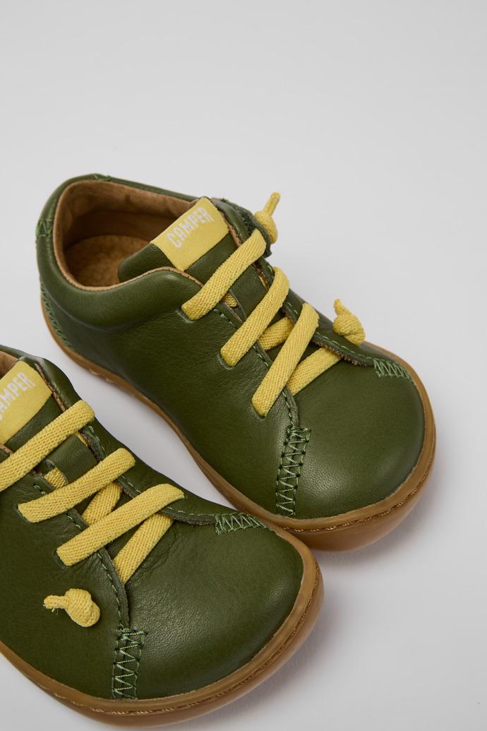 Peu Green leather shoes for kids by CAMPER