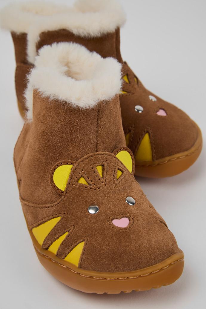 Peu Multicolor Nubuck and Leather Ankle Boots for Kids. by CAMPER