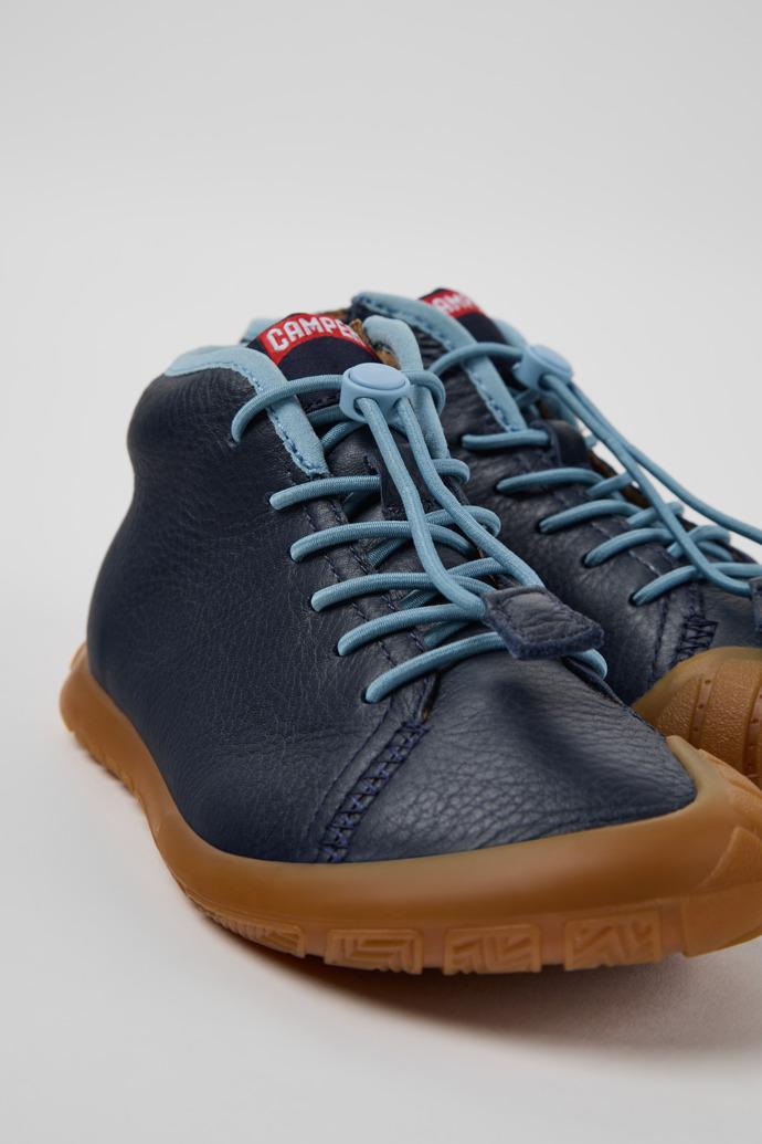 Peu Path Blue Leather Ankle Boots for Children. by CAMPER