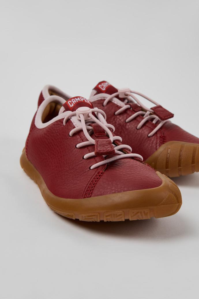Peu Path Burgundy Leather Sneakers for Children. by CAMPER
