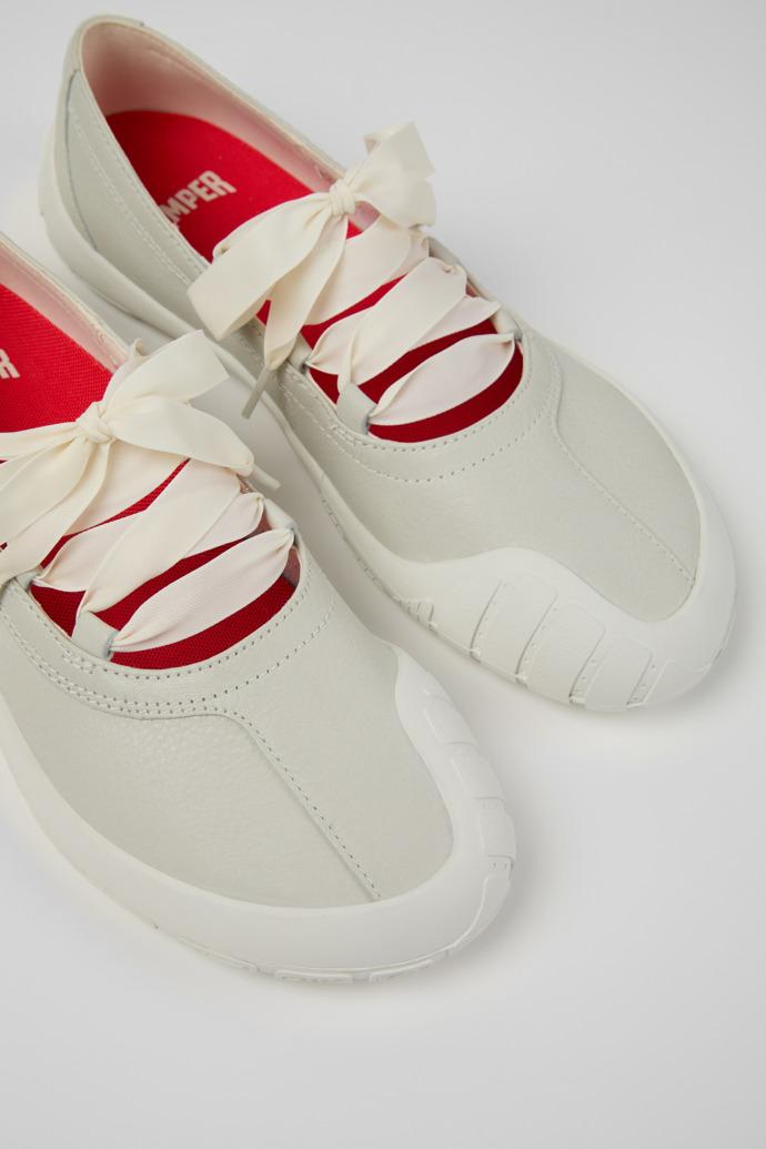 Peu Path+ White Leather Ballerinas for Women. by CAMPER