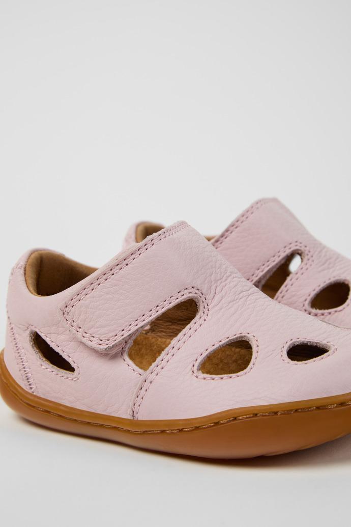 Peu Pink Leather Closed Sandals for kids. by CAMPER