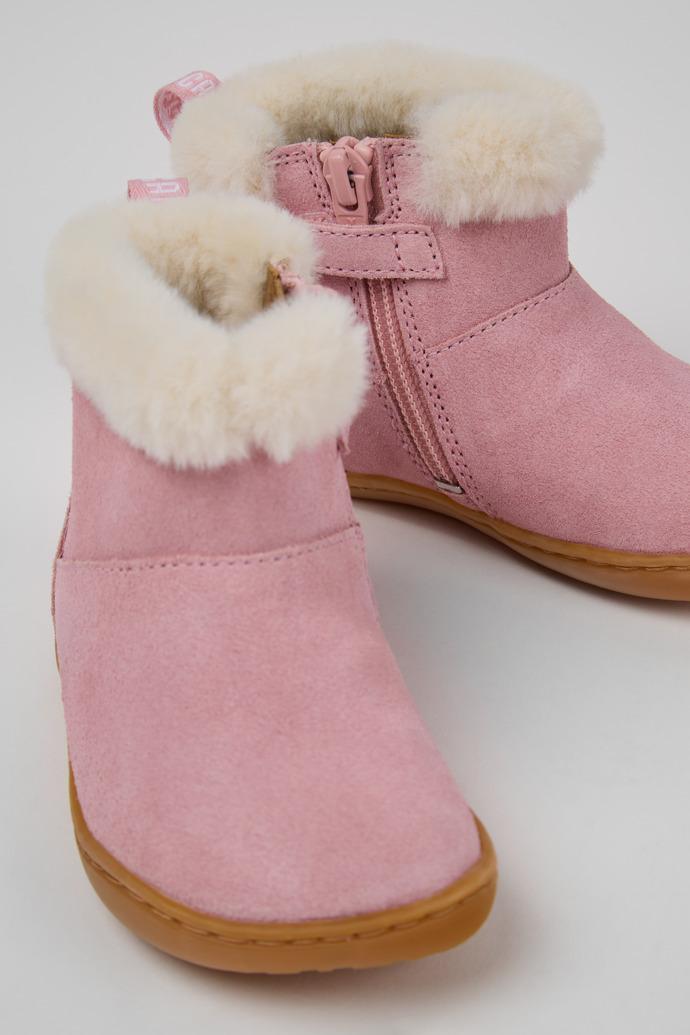 Peu Pink Nubuck Ankle Boots for Kids. by CAMPER