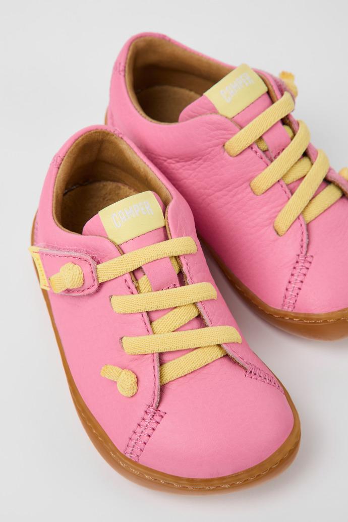 Peu Pink leather shoes for kids by CAMPER