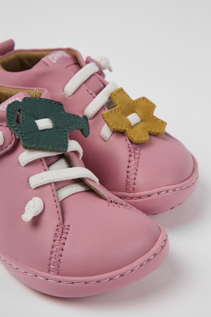 Peu Pink leather shoes for kids by CAMPER
