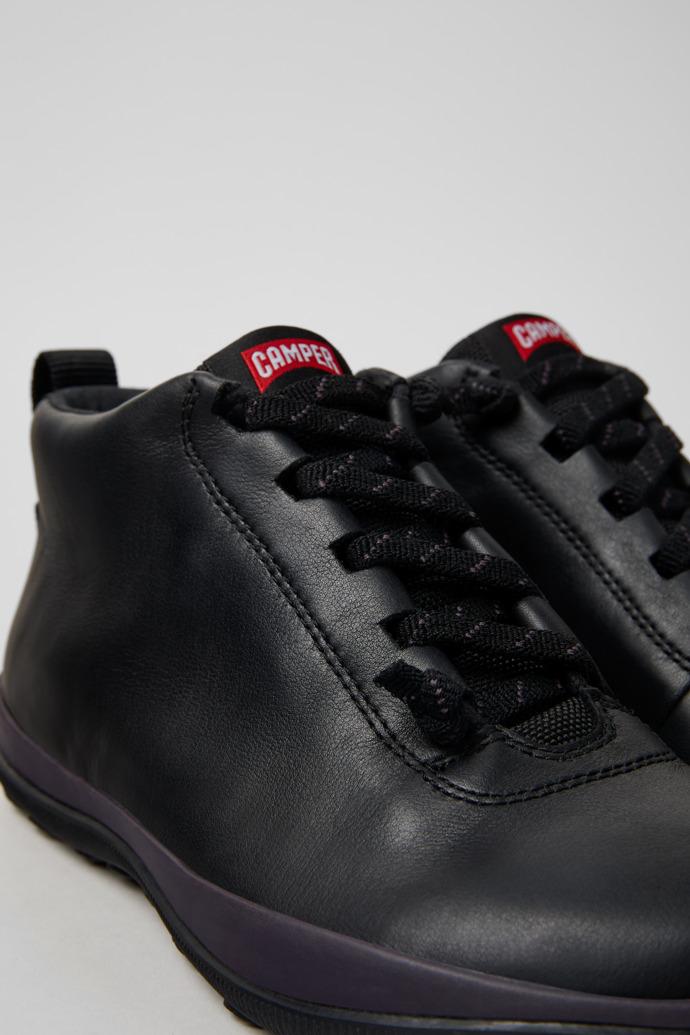 Peu Pista Black Leather and Textile Ankle Boots for Women by CAMPER