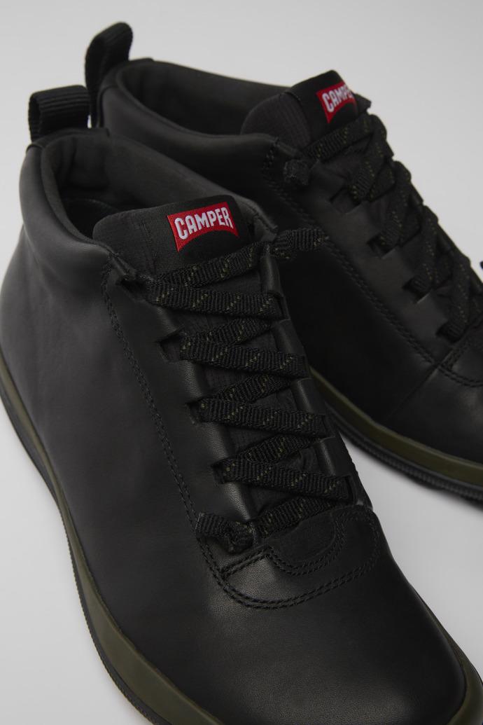 Peu Pista Black leather sneakers for women by CAMPER