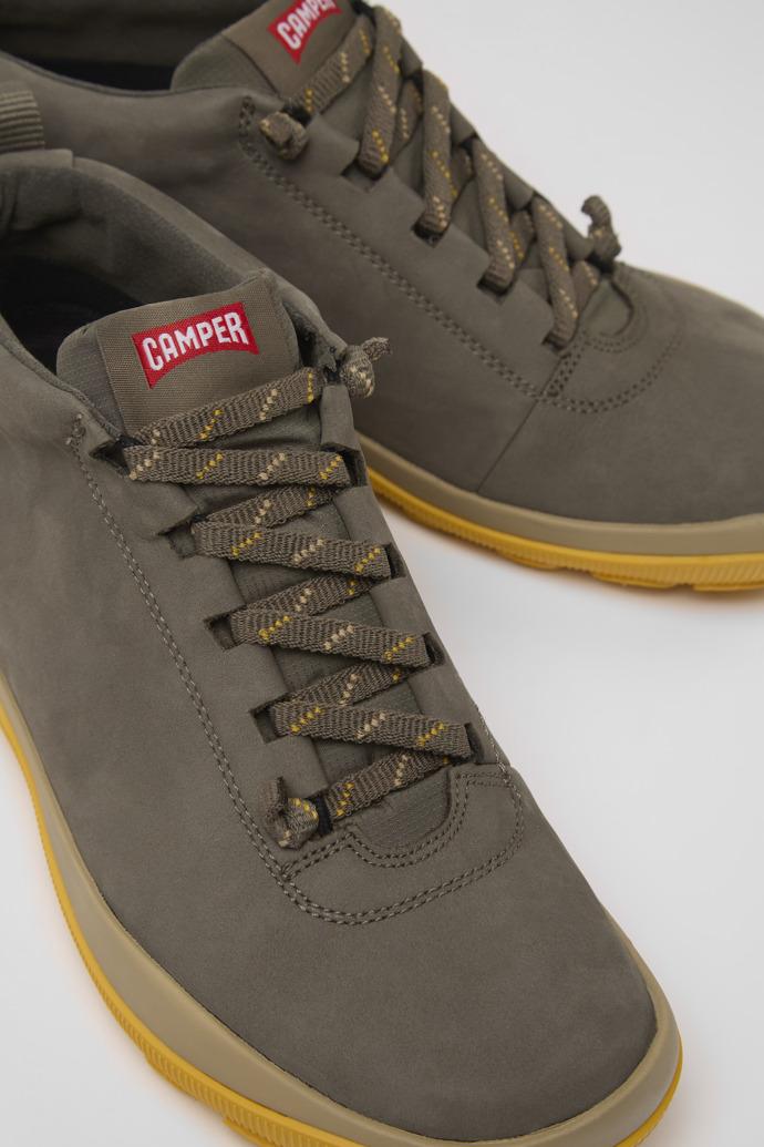 Peu Pista Brown gray leather sneakers for women by CAMPER