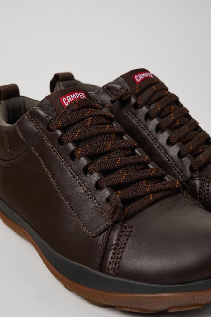 Peu Pista Brown leather shoes for men by CAMPER
