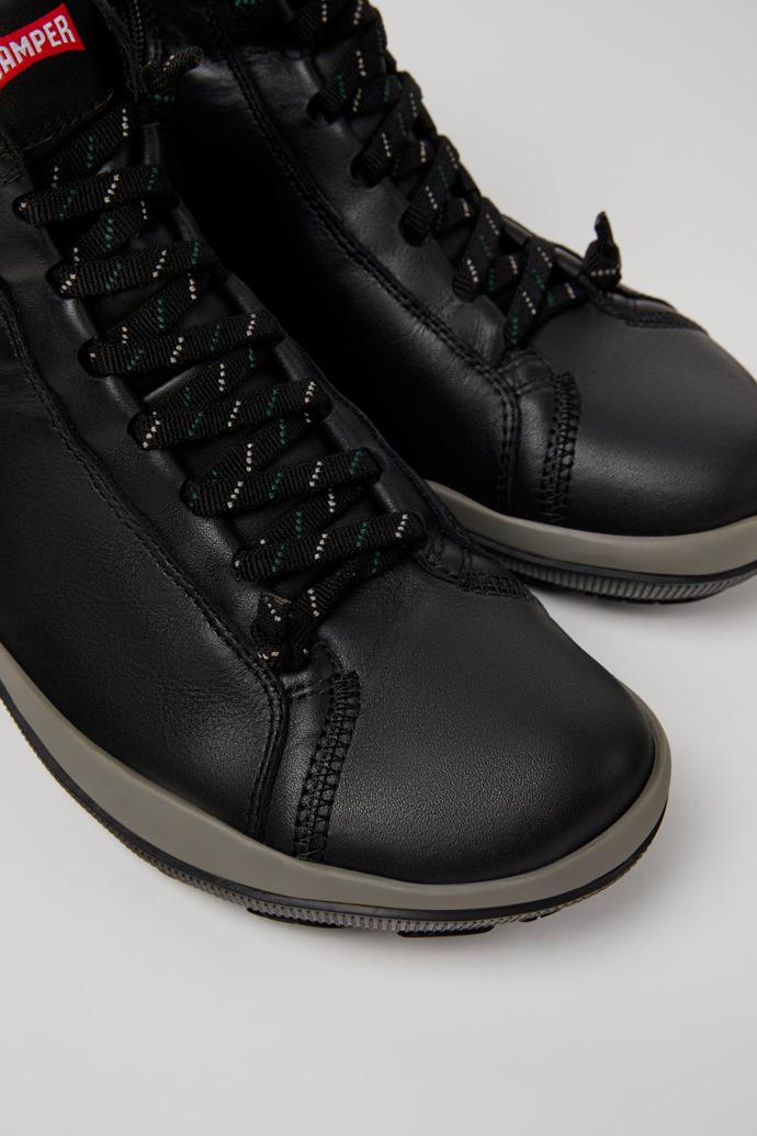 Peu Pista GM - GORE-TEX Black Leather Mid Boots for Men. by CAMPER