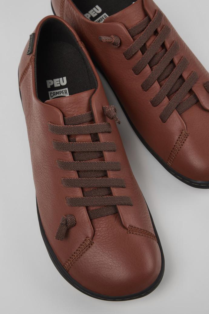Peu Red Leather Shoes for Women by CAMPER