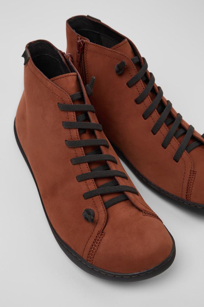 Peu Red nubuck ankle boots for men by CAMPER