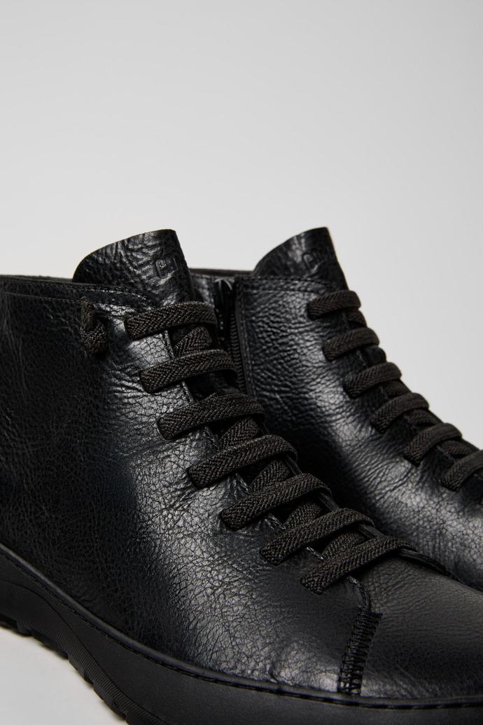 Peu Serra Black Regenerative Leather and Textile Ankle Boots for Men. by CAMPER