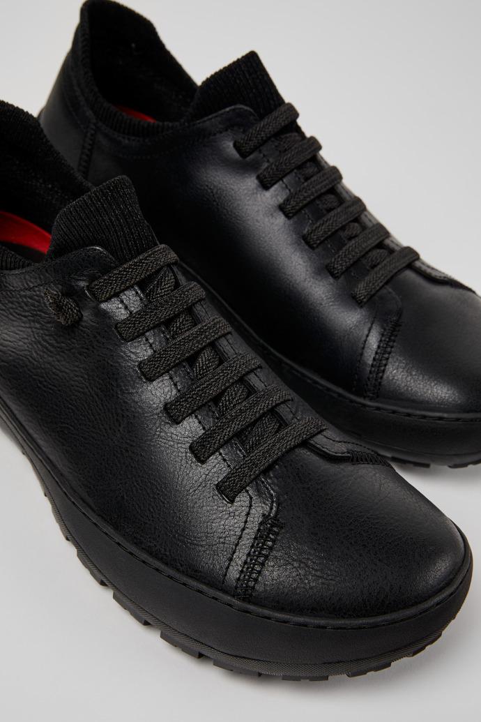 Peu Serra Black Regenerative Leather and Textile Shoes for Men. by CAMPER