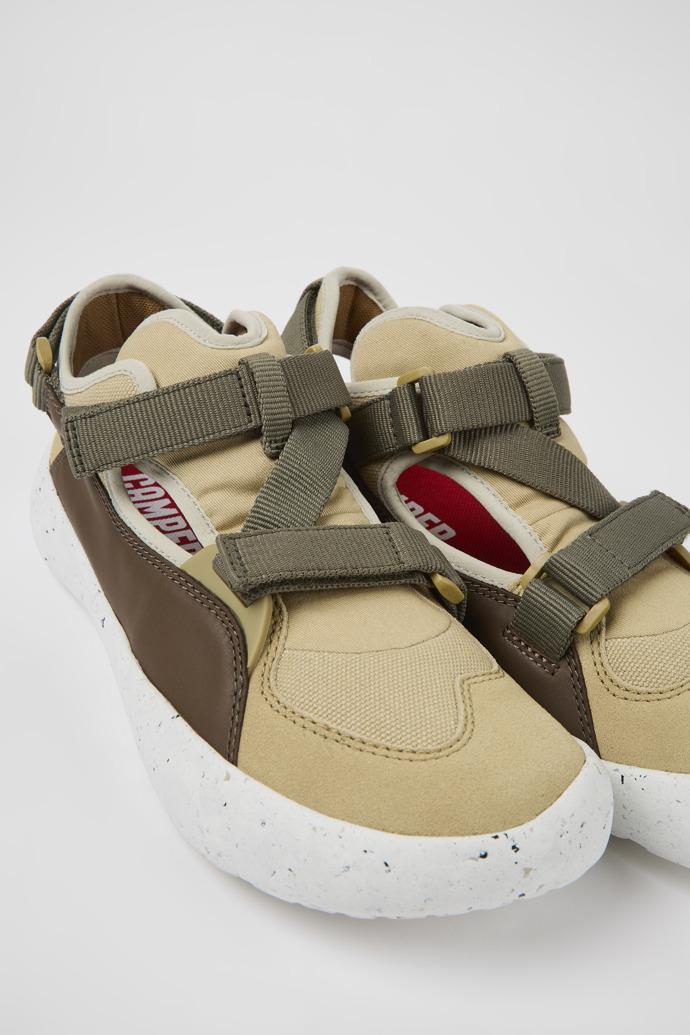 Peu Stadium White non-dyed leather and textile semi-open sneakers for men by CAMPER