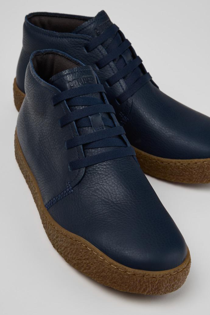 Peu Terreno Blue Leather Ankle Boots for Men. by CAMPER