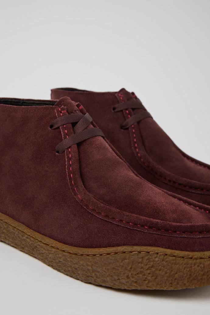 Peu Terreno Burgundy Suede Ankle Boots for Men. by CAMPER