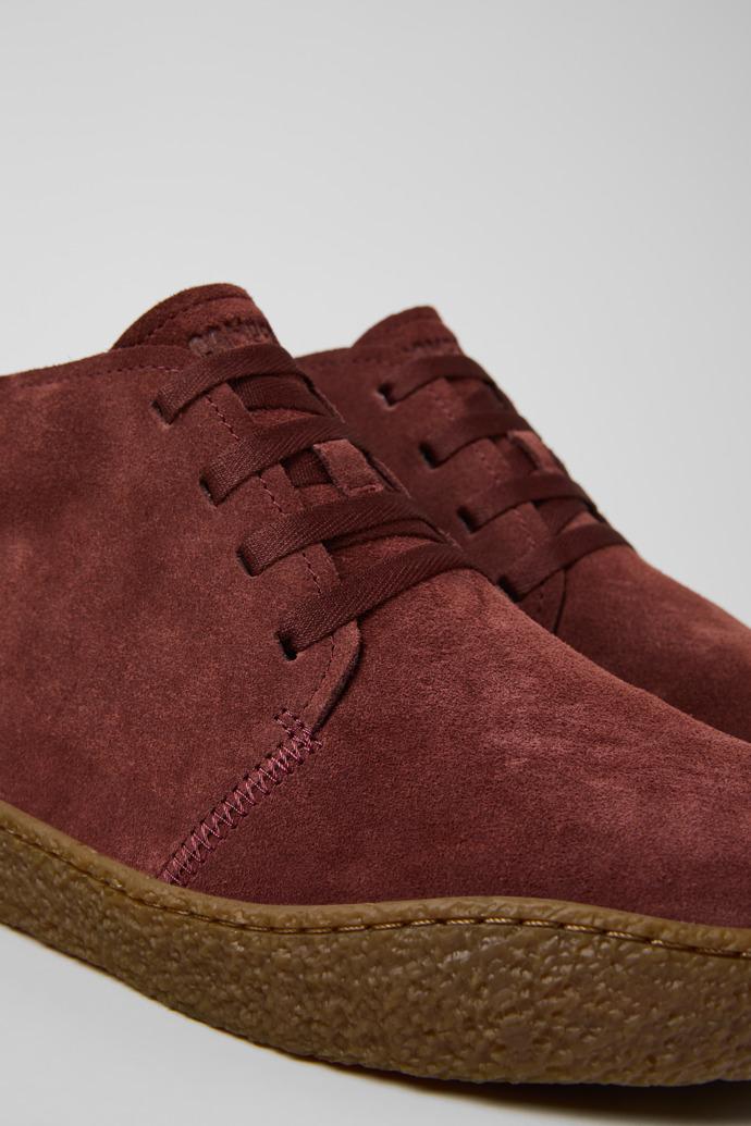 Peu Terreno Burgundy Suede Ankle Boots for Men. by CAMPER