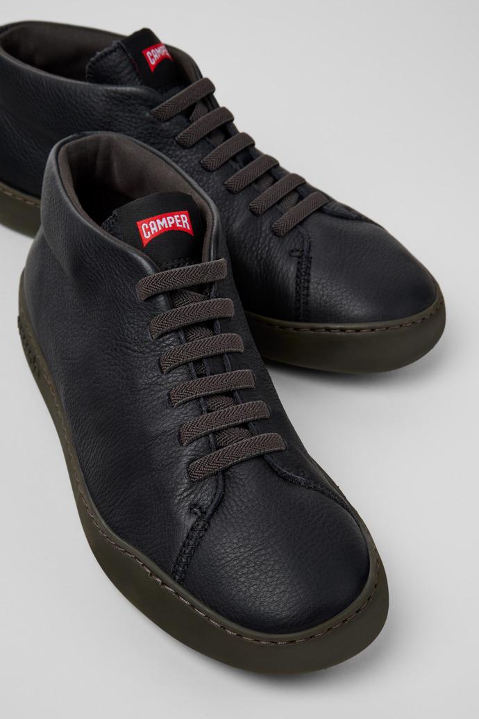 Peu Touring Black Leather Sneaker Boots for Men. by CAMPER