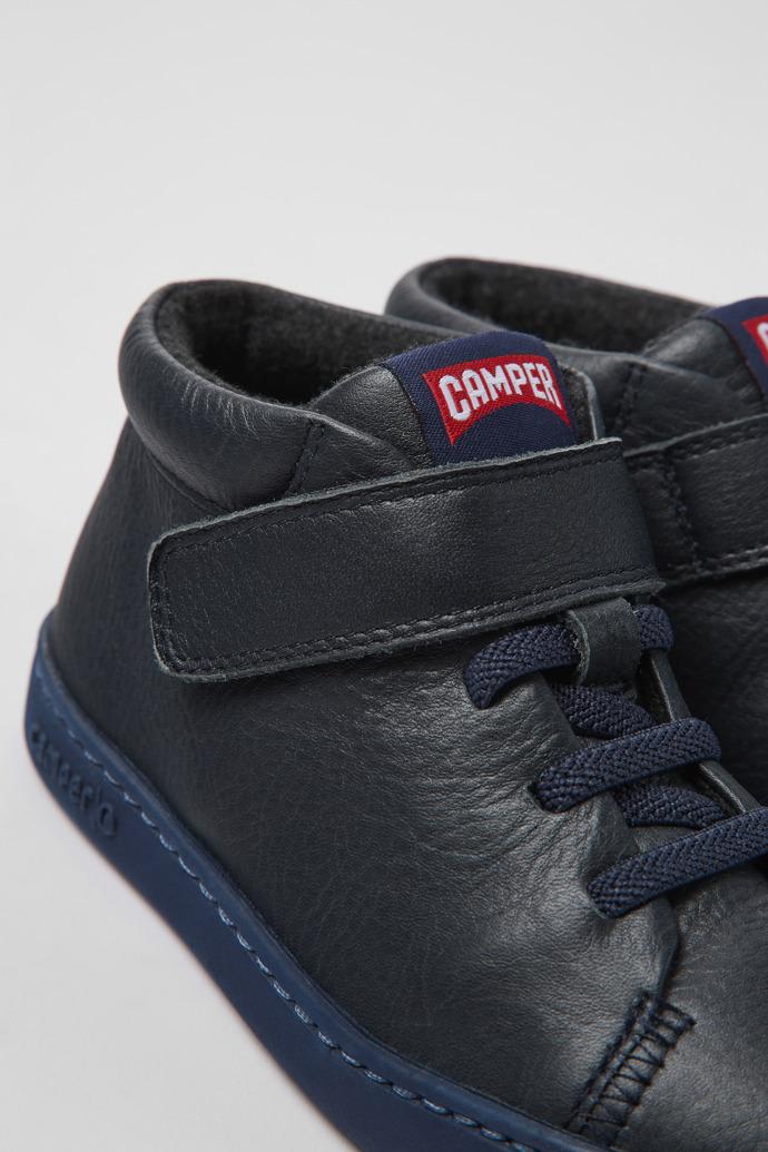 Peu Touring Blue leather ankle boots for kids by CAMPER