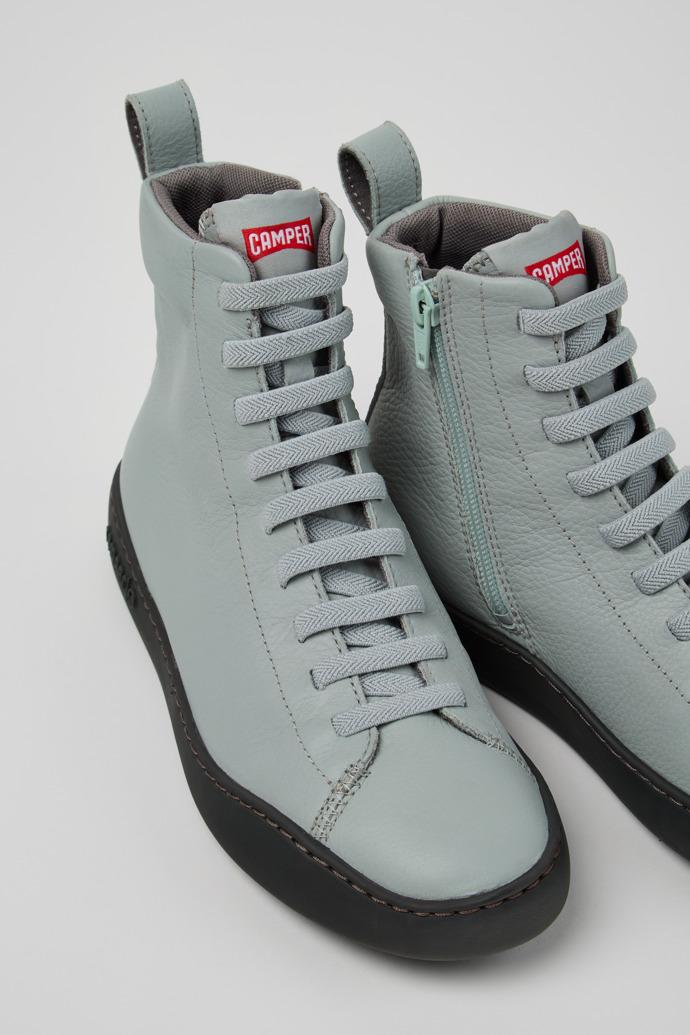 Peu Touring Gray Leather Mid Boots for Women. by CAMPER
