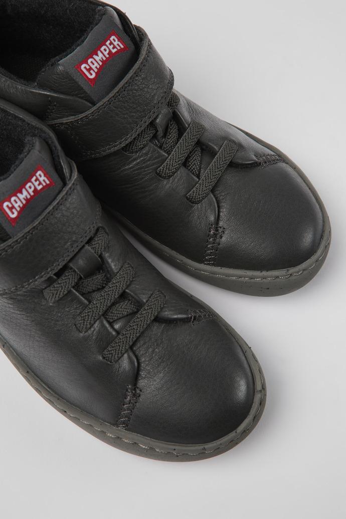 Peu Touring Gray leather ankle boots for kids by CAMPER Peu Touring Gray leather ankle boots for kids by CAMPER