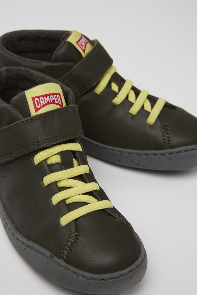 Peu Touring Green leather boots by CAMPER