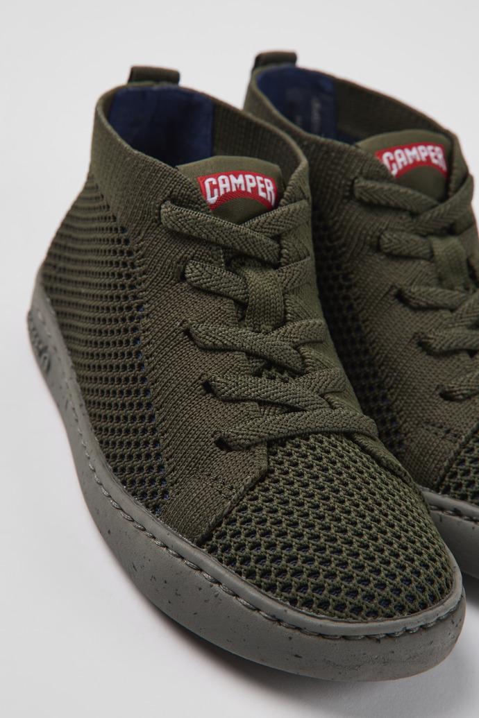 Peu Touring Green textile ankle boots for kids by CAMPER Peu Touring Green textile ankle boots for kids by CAMPER