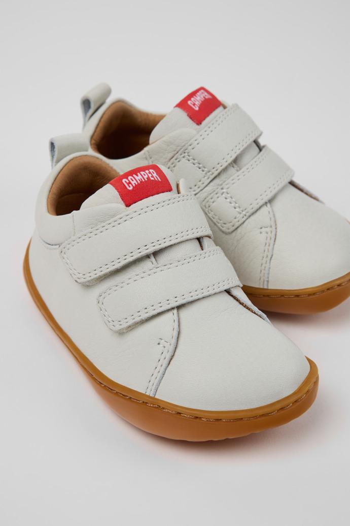 Peu White Leather Sneakers for kids. by CAMPER