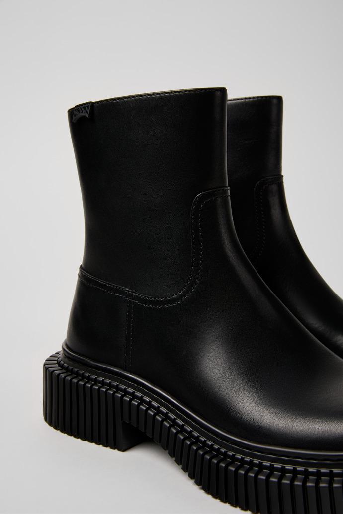 Pix Berlin Black Leather Mid Boots for Women. by CAMPER