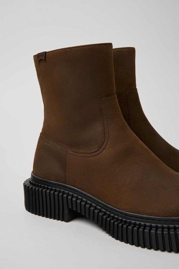 Pix Berlin Brown Nubuck Mid Boots for Men. by CAMPER