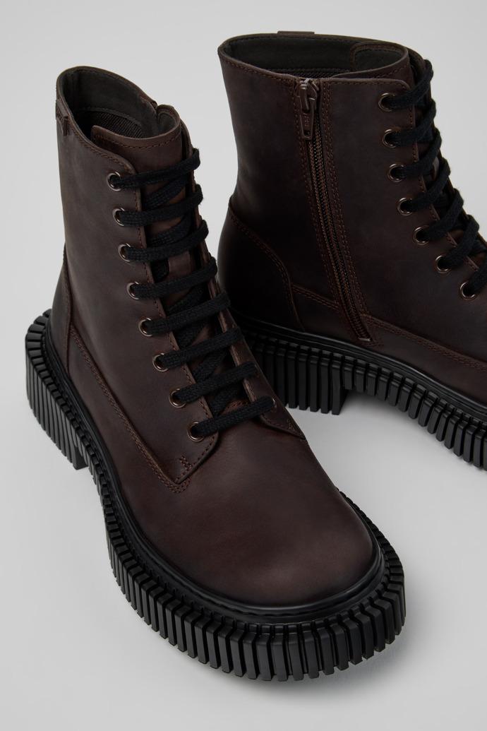 Pix Berlin Brown Nubuck Mid Boots for Women. by CAMPER