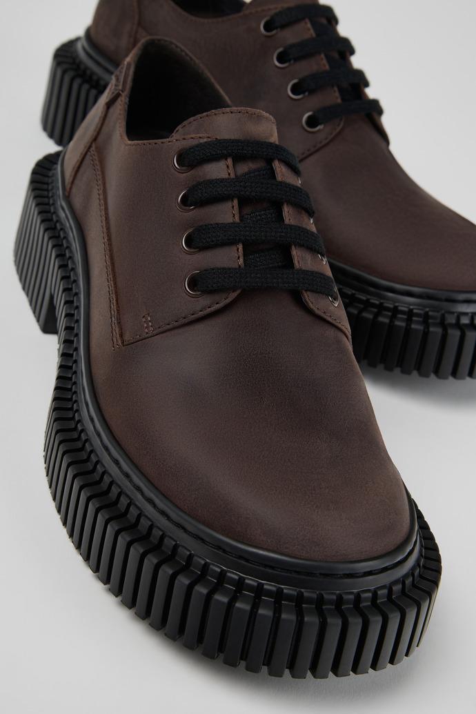 Pix Berlin Brown Nubuck Shoes for Women. by CAMPER