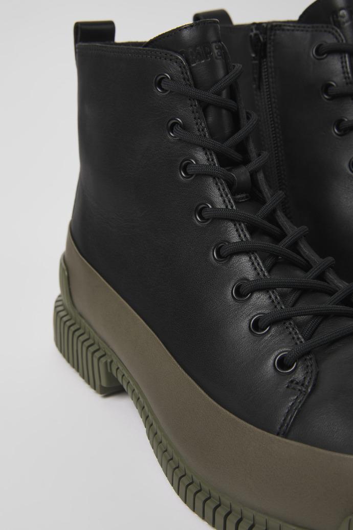 Pix Black and green leather ankle boots for men by CAMPER