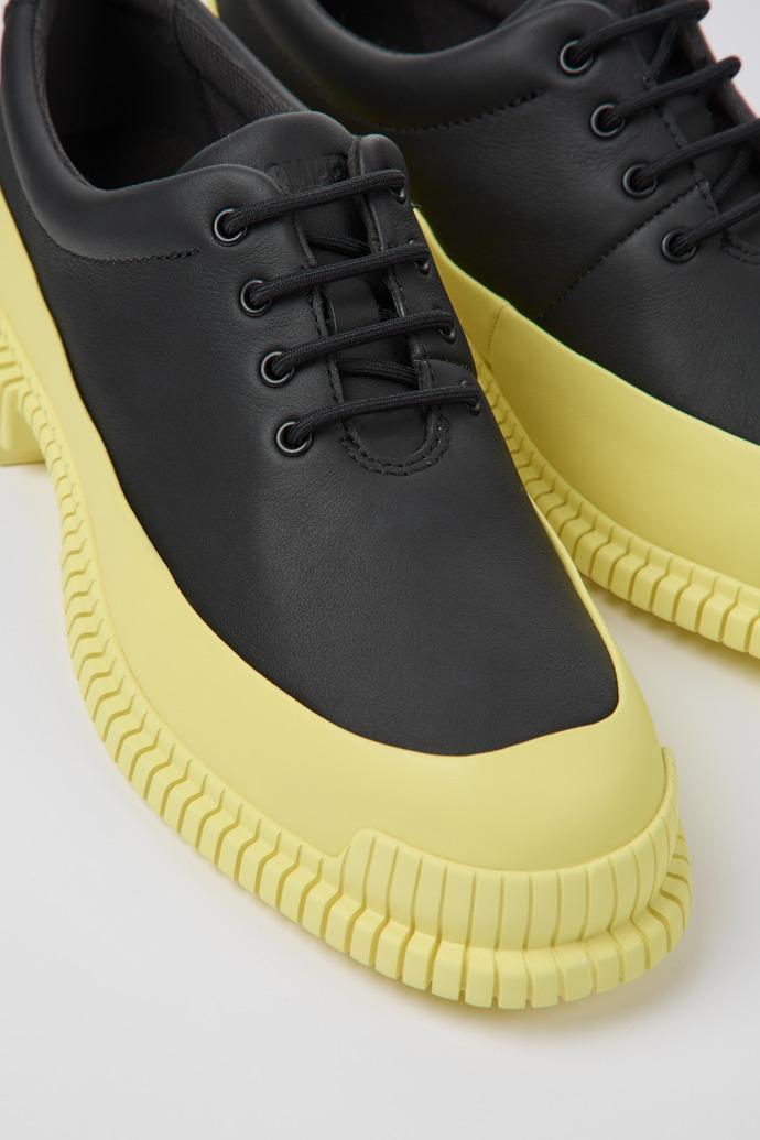 Pix Black and yellow leather lace-up shoes for women by CAMPER