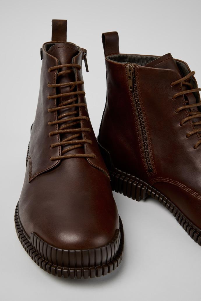 Pix Brown Leather Ankle Boots for Men. by CAMPER