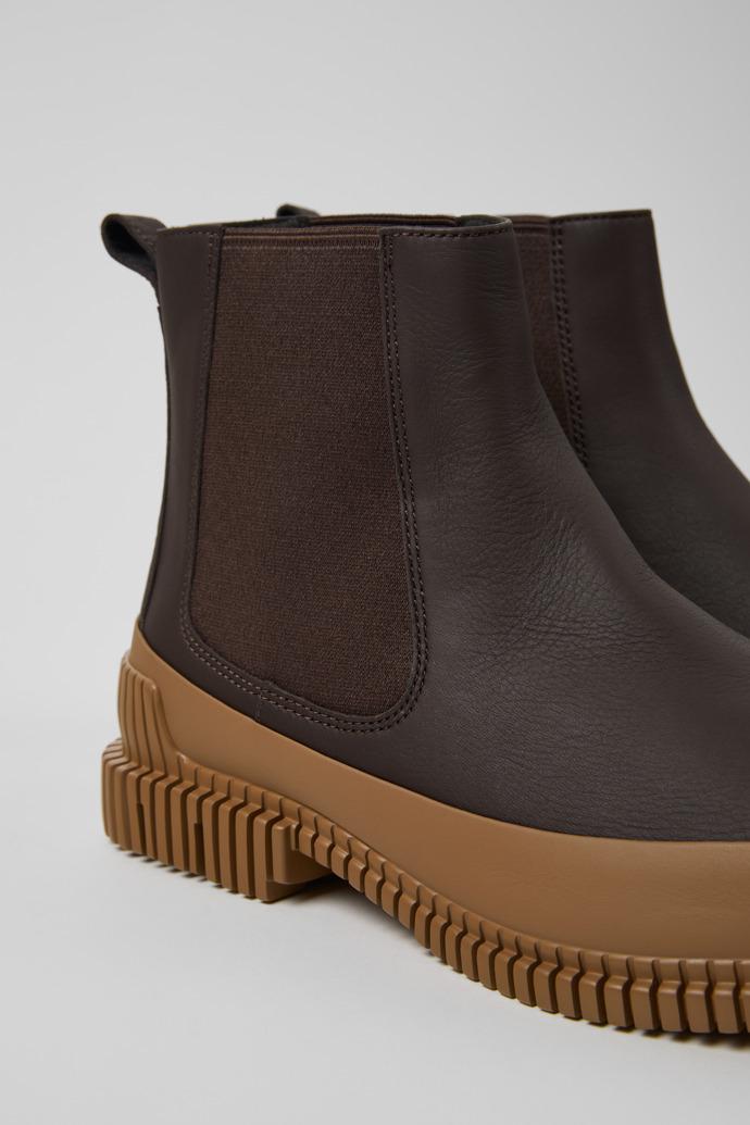 Pix Brown Leather Chelsea Bootie for Men by CAMPER