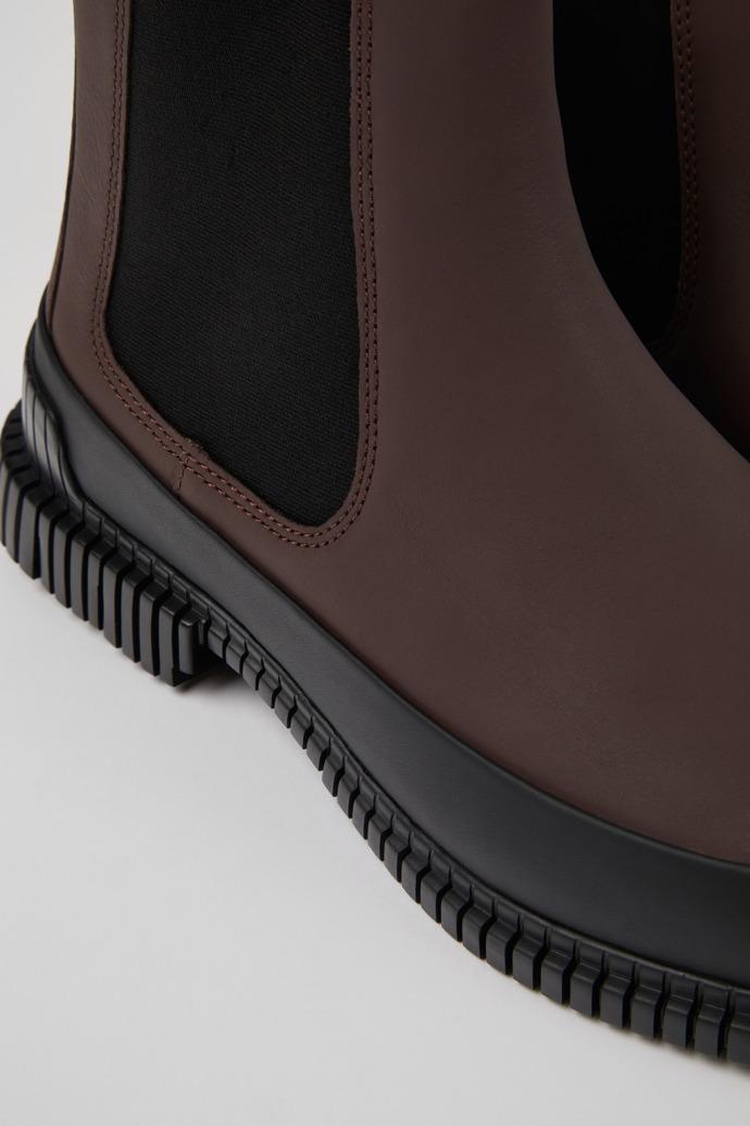 Pix Brown and black leather Chelsea boots for men by CAMPER