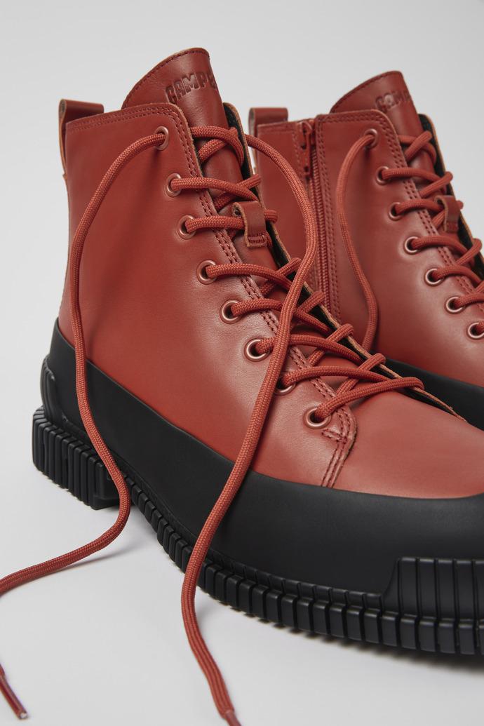 Pix Brown and black leather lace-up boots for men by CAMPER