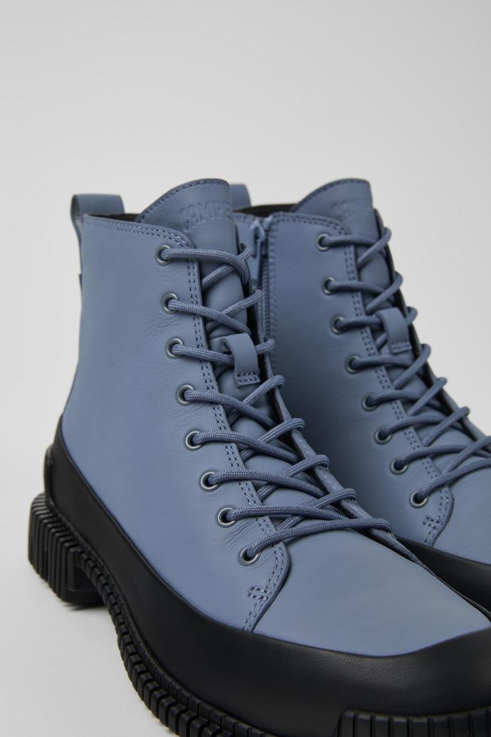 Pix Gray and Black Leather Ankle Boots for Women by CAMPER