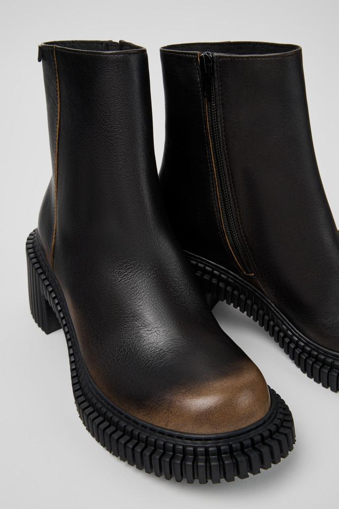 Pix London Black Leather Mid Boots for Women. by CAMPER